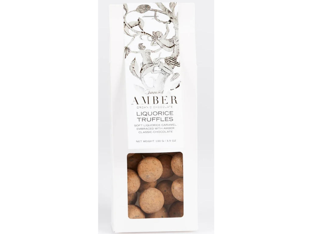 SUMMERBIRD LIQUORICE TRUFFLES CLASSIC AMBER CHOKOLADE MED FLYDENDE LAKRIDS 100GR.