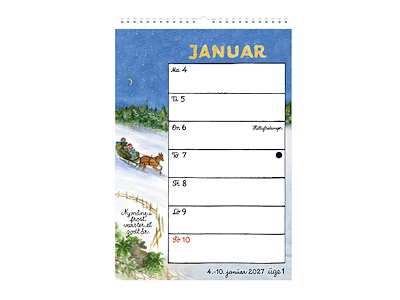 KALENDER PLAKATFORLAGET 2027 UGE-VÆGKALENDER MED SPIRAL 14X20CM 2731