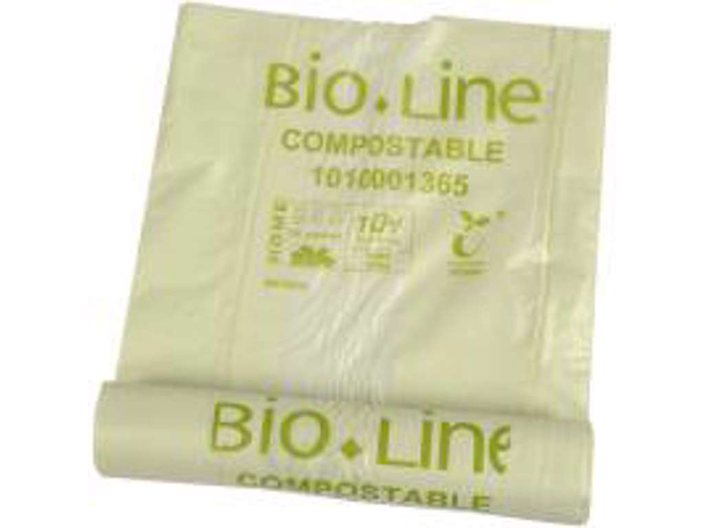 AFFALDSSÆK BIONEDBRYDELIG 80X110 CM, TRANSPERANT GRØN MAJSSTIVELSE                                () ***