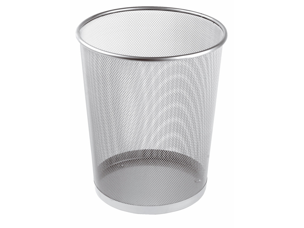 PAPIRKURV TRÅD METAL SØLV 18 L  
