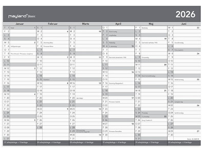 KALENDER MAYLAND 2026 26268000 BASIC KONTORKALENDER A4 KARTON 21X29,7CM ***