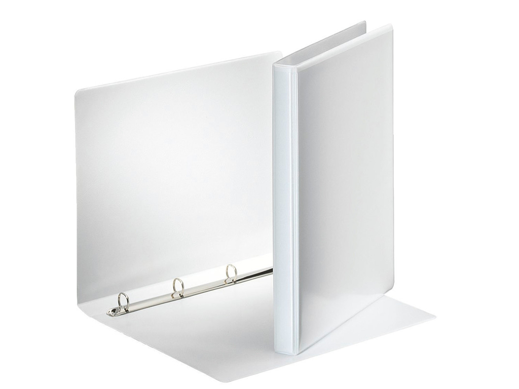 PANORAMABIND A4 M. 2 UDV. LOMME  4 D-RINGE 15MM, RYG 30MM HVID PP 49700