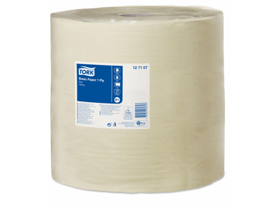AFTØRRINGSPAPIR TORK BASIC W1 1-LAGS GUL 1190M 1RL/KRT 127107 