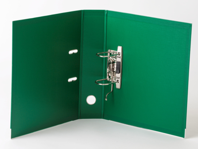 BREVORDNER Q-LINE A4 MED 75MM RYG OG METALSKINNE GRØN 