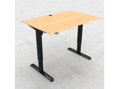 HÆVE/SÆNKEBORD BØG MED SORT STEL 120X80CM 501-33 7B112 120-80S3 BM