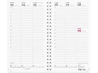KALENDER MAYLAND 2027 27088500 WEEK PLANNER HØJFORMAT REFILL 9,5X16,8CM