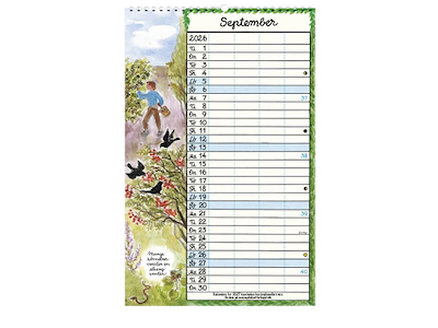 KALENDER PLAKATFORLAGET 2026 LILLE FAMILIENS HVEM SKAL HVAD HVORNÅR 4 KOLONNER 2614