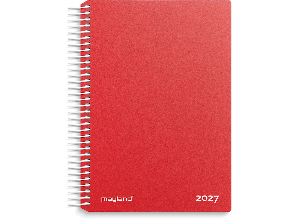 KALENDER MAYLAND 2027 27210040 DAGKALENDER RØD PP-PLAST 17,5X13,5CM