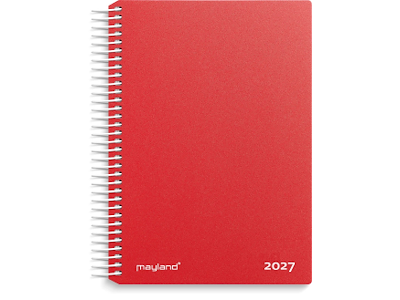 KALENDER MAYLAND 2027 27210040 DAGKALENDER RØD PP-PLAST 17,5X13,5CM