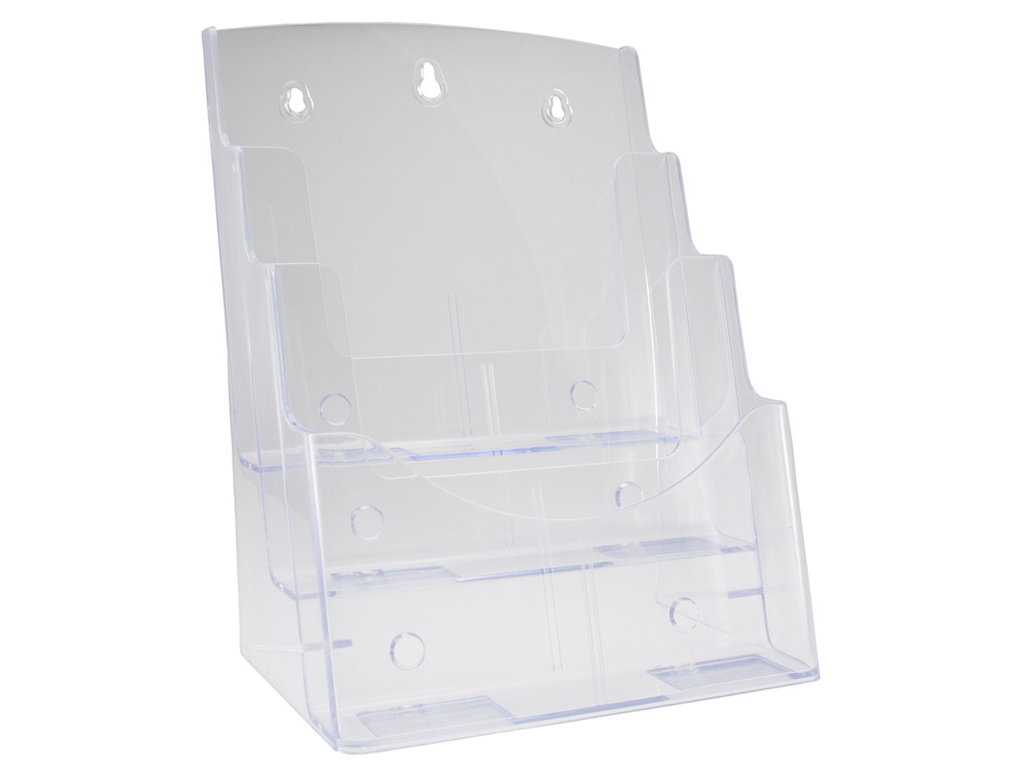 BROCHUREHOLDER BNT KLAR A4 3 RUM BORD/VÆG 297X310 MM 370600