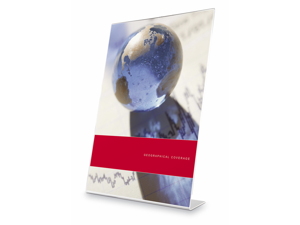 BROCHUREDISPLAY BNT KLAR A4 L- FORM TIL BORD 210X297MM 