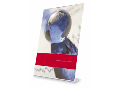 BROCHUREDISPLAY BNT KLAR A4 L- FORM TIL BORD 210X297MM 