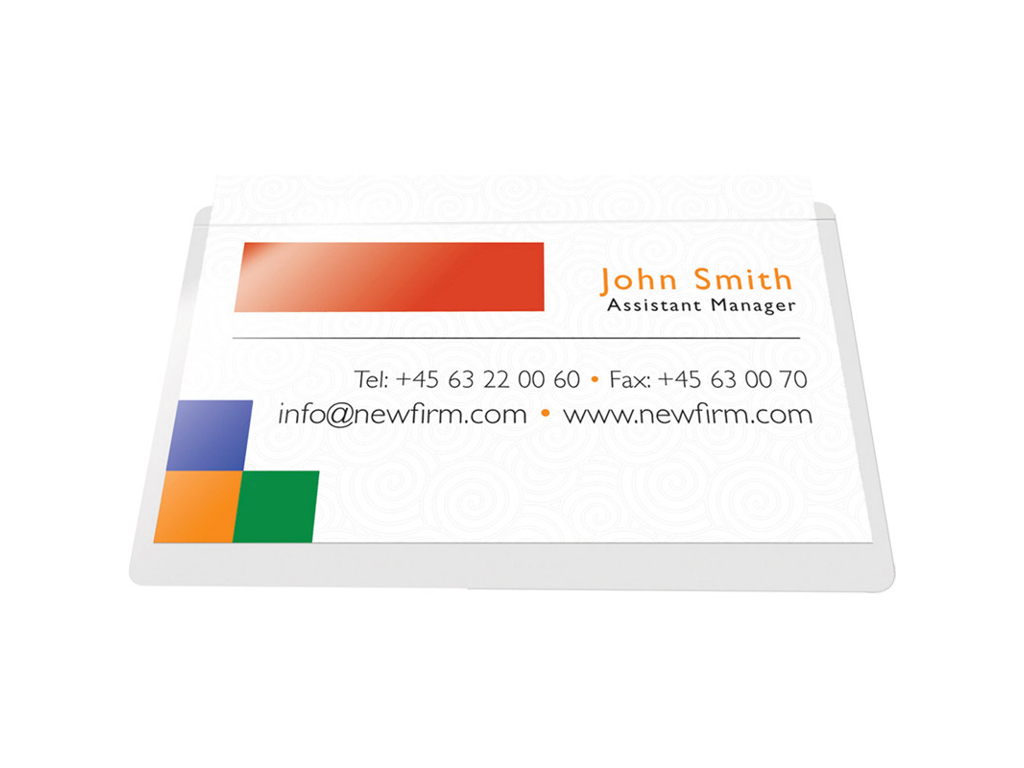 VISITKORTLOMME 60X95 MM A 100 STK SELVKLÆBENDE ÅBEN PÅ DEN LANGE  SIDE 456500