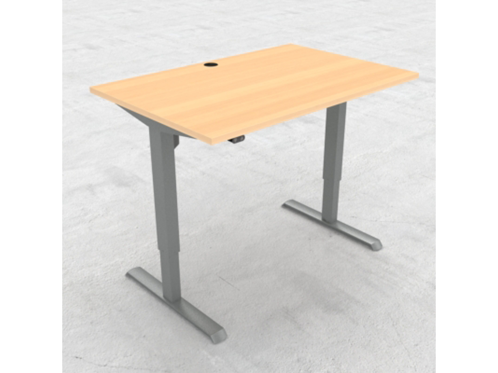 HÆVE/SÆNKEBORD BØG MED SØLV STEL 120X80CM 501-33 7S112 120-80S3 BM