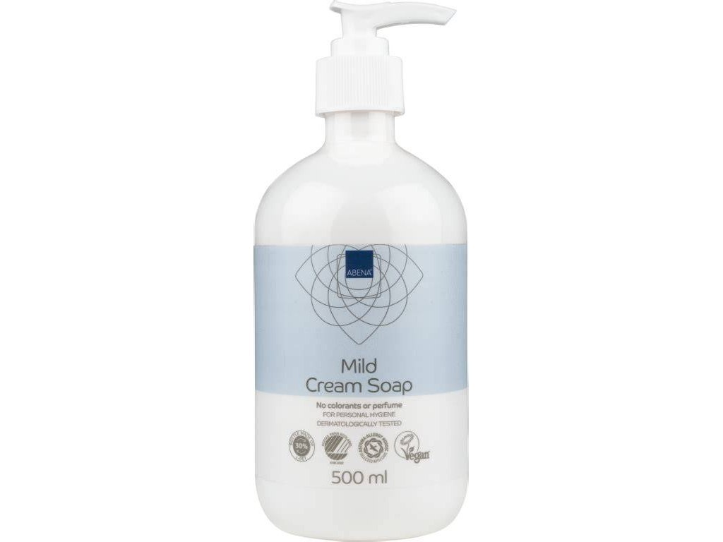 MILD CREMESÆBE MED PUMPE, ABENA, 500 ML, UDEN FARVE OG PARFUME. 776611