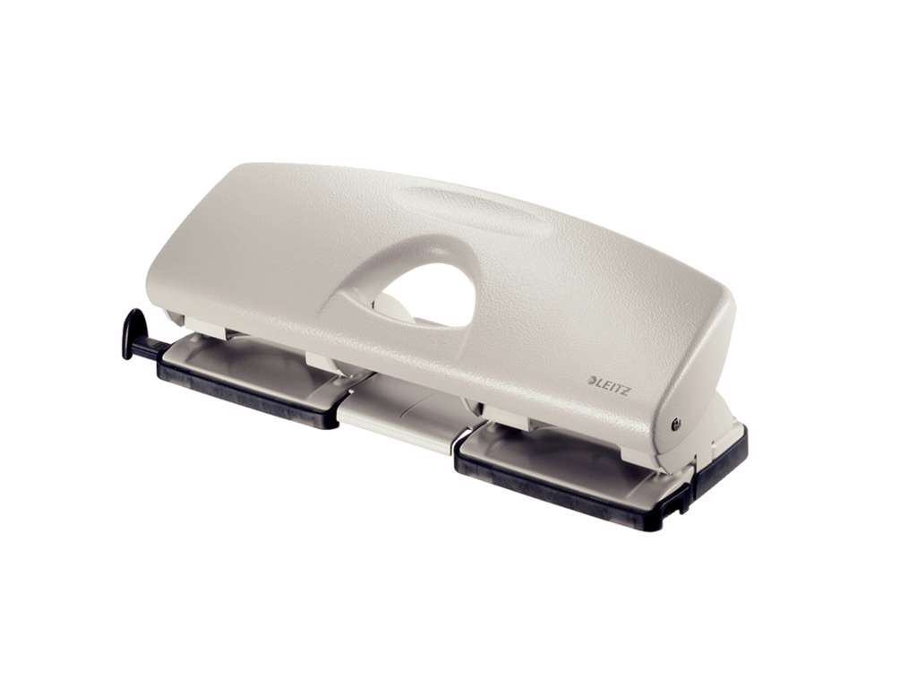 HULAPPARAT LEITZ 5022 4-HULS GRÅ MED SKINNE 16 ARK 