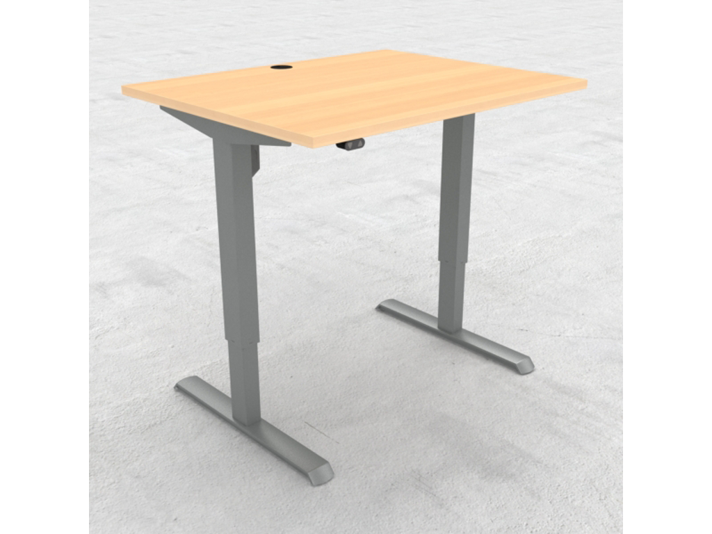 HÆVE/SÆNKEBORD BØG MED SØLV STEL 100X80CM 501-33 7S092 100-80S3 BM