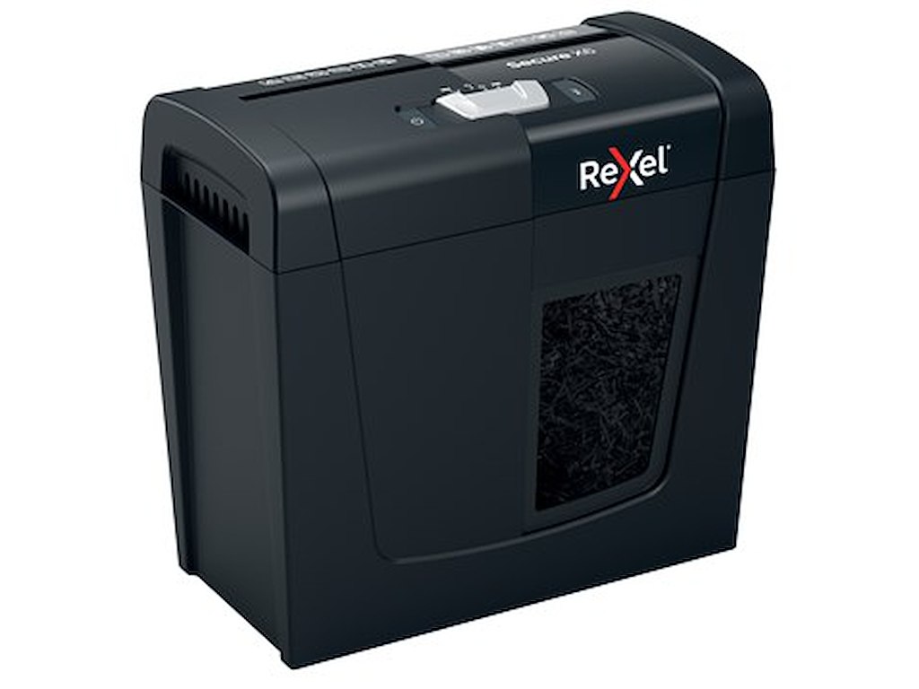 MAKULERINGSMASKINE REXEL SECURE X6 P4 2020122EU KRYDSMAK.4X40MM, OP 6 ARK 10 LITER BEHOLDER, UNDER 60DB.