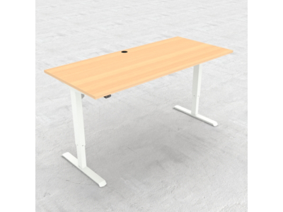 HÆVE/SÆNKEBORD BØG MED HVIDT STEL 180X80CM 501-33 7W172 180-80S3 BM