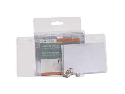 VISIT-/IDKORT HOLDER 60X90MM BLØD KLAR PLAST MED KLEMME A 10 SÆT 727100