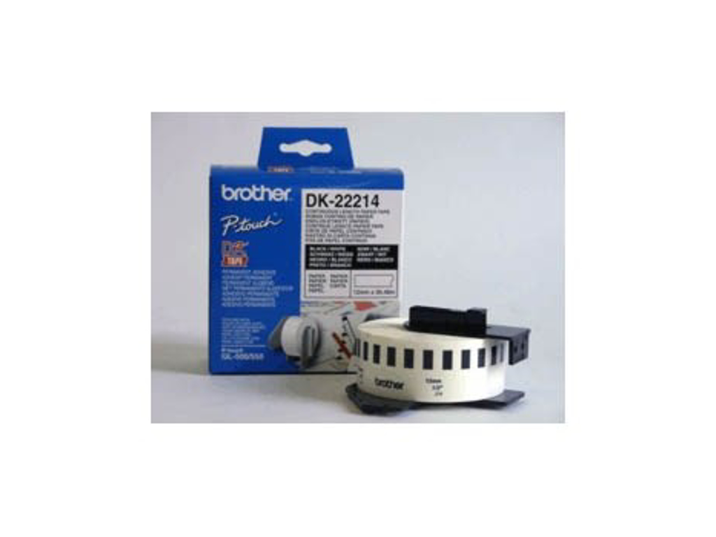 ETIKET TIL BROTHER LABELPRINTER 12MM PAPIRTAPE 30M DK22214 