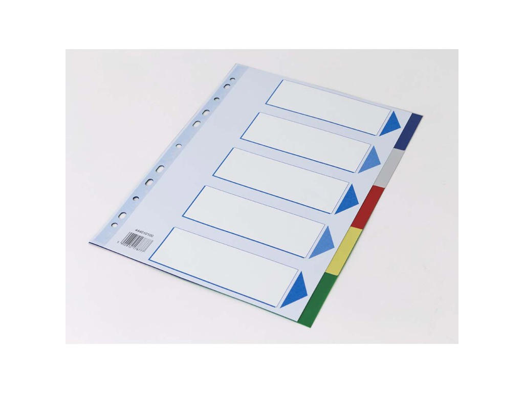 REGISTER Q-LINE A4 PLAST FANEBLAD 5-DELT MED KARTONFORBLAD 17877