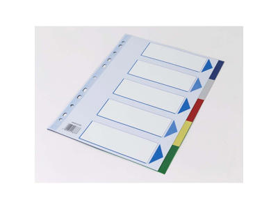 REGISTER Q-LINE A4 PLAST FANEBLAD 5-DELT MED KARTONFORBLAD 17877