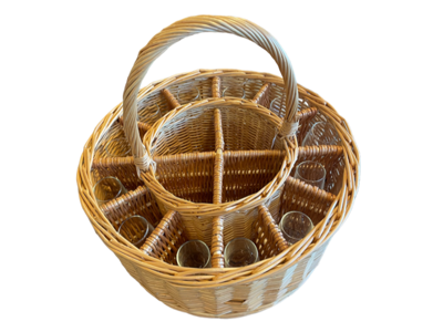 CHAMPAGNEKURV INCL. 12 CHAMPAGNE GLAS (EXCL. BOBLER) 