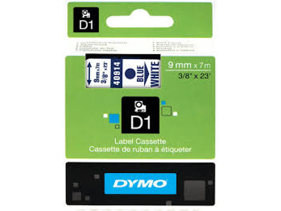 PRÆGETAPE DYMO D1 TAPE 12 MM. HVID/SORT 45021 S0720610 