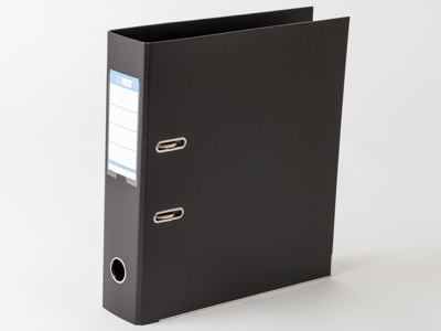 BREVORDNER Q-LINE A4 MED 75MM RYG OG METALSKINNE SORT 