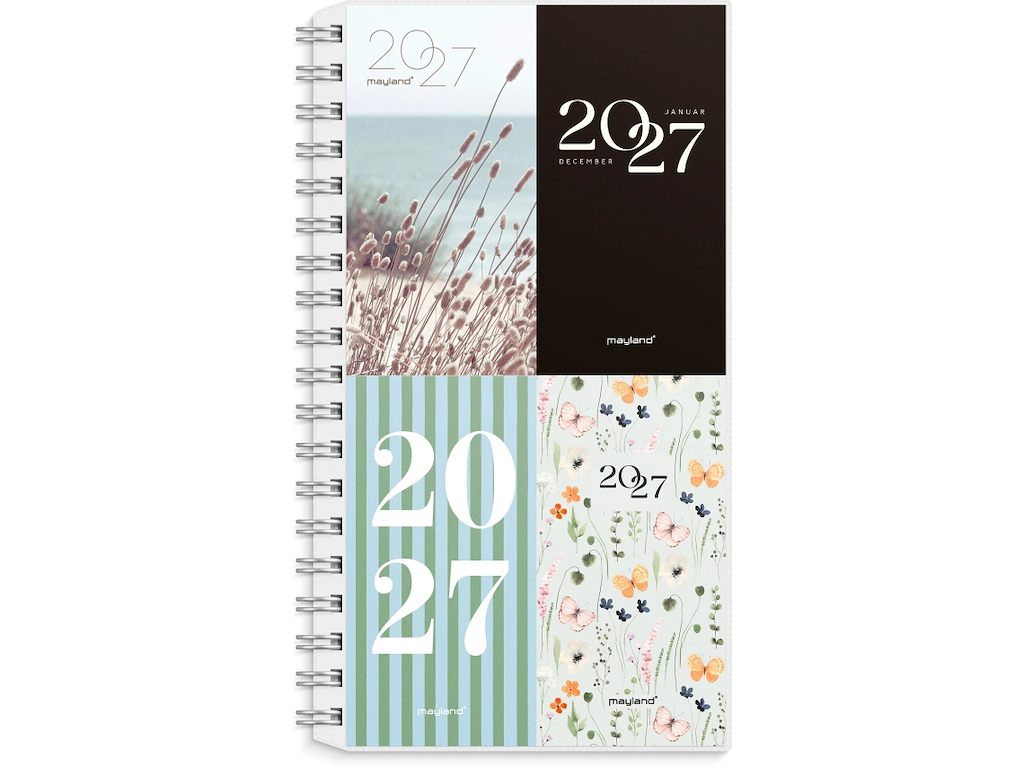 KALENDER MAYLAND 2027 27088100 WEEK PLANNER HØJFORMAT M/4 ILL. 9,5X16,8CM