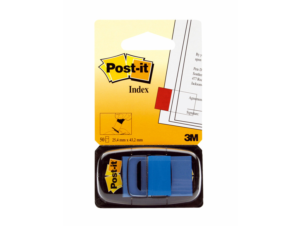 POST-IT INDEXFANE 680-2 BLÅ 25,4X43,2MM 50 STK/PK 