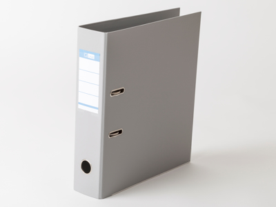 BREVORDNER Q-LINE A4 MED 75MM RYG OG METALSKINNE GRÅ 