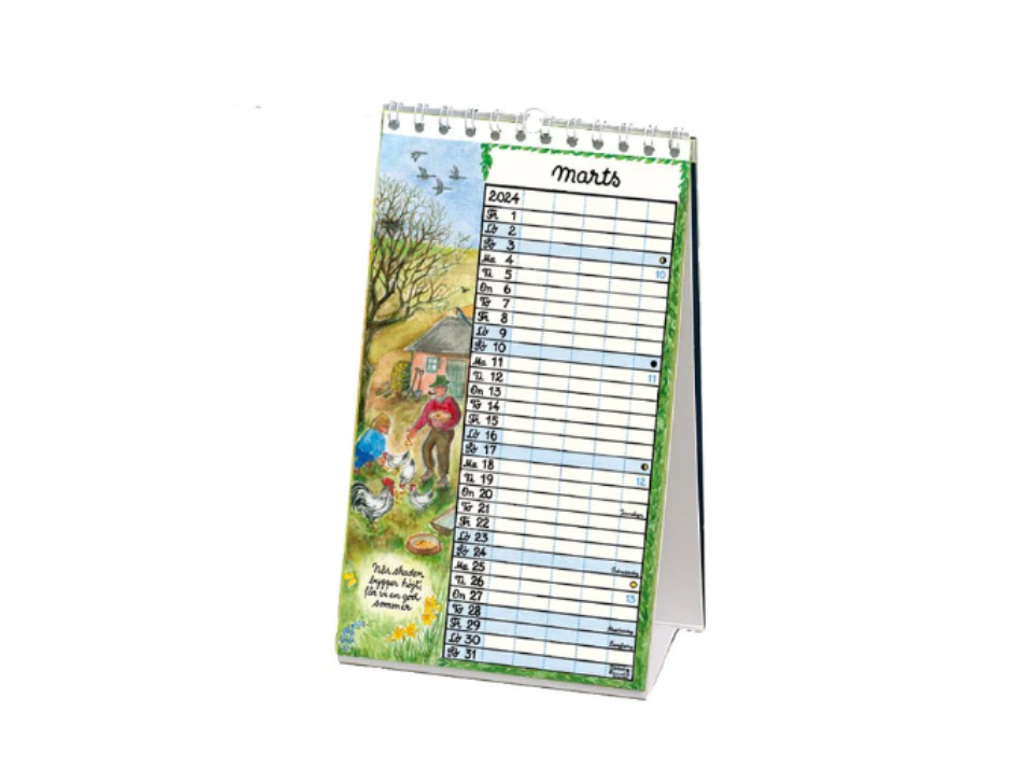 KALENDER PLAKATFORLAGET 2026 SPIRALILLEN 5 KOLONNER 10X17CM 2624