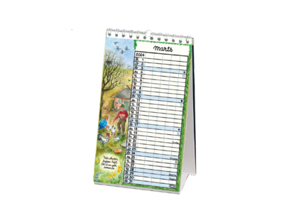KALENDER PLAKATFORLAGET 2026 SPIRALILLEN 5 KOLONNER 10X17CM 2624