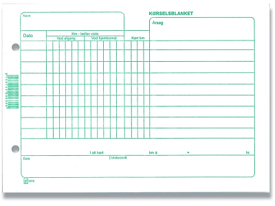 BLANKET KØRSELSREGNSKAB 210X148MM CA. 100 BLADE GF1073
