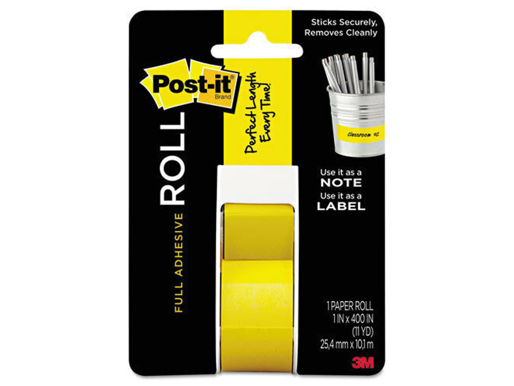 BLOK POST-IT SUPER STICKY GUL LABEL PÅ RULLE 25,4 MM X 10,1 M  2650YEU