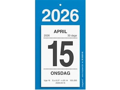 KALENDER MAYLAND 2026 26252000 AFRIVNINGSKALENDER MED BAGTEKST 14,2X8CM