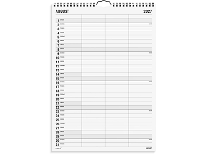 KALENDER MAYLAND 2027 27066520 FAMILIEKALENDER BLACK & WHITE 3 KOLONNER 24X34CM