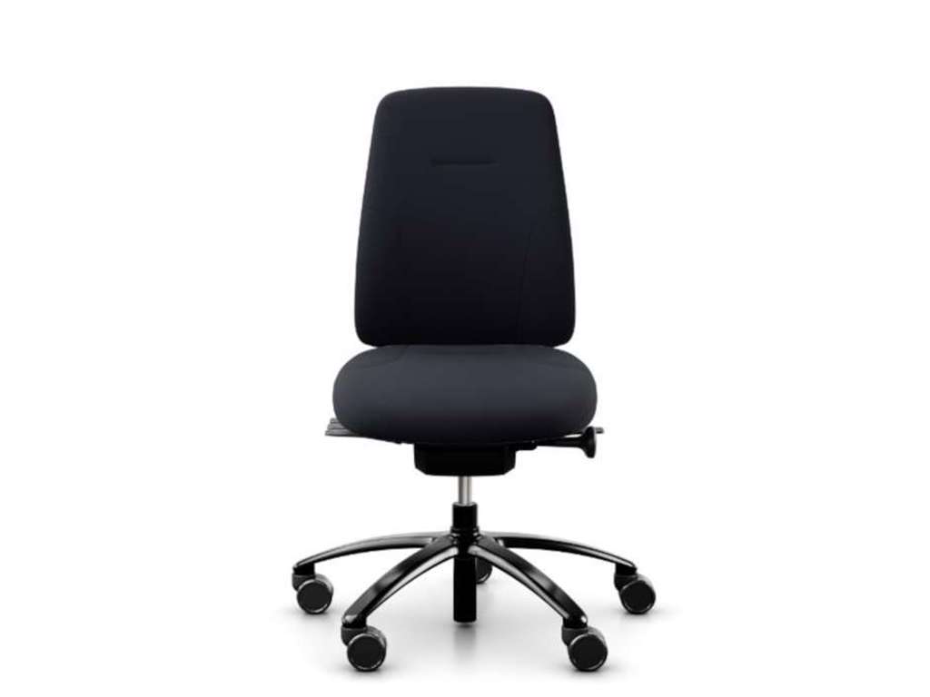 KONTORSTOL RH LOGIC 200 MED SORT SELECT STOF OG SORT STEL, GAS B. 10 ÅRS GARANTI.