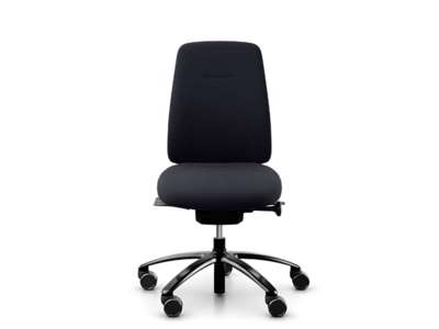 KONTORSTOL RH LOGIC 200 MED SORT SELECT STOF OG SORT STEL, GAS B. 10 ÅRS GARANTI.