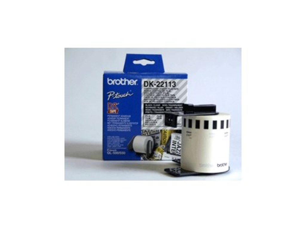 ETIKET TIL BROTHER LABELPRINTER** 62 MM.PLASTIKTAPE KLAR 15,24 MTR  DK22113
