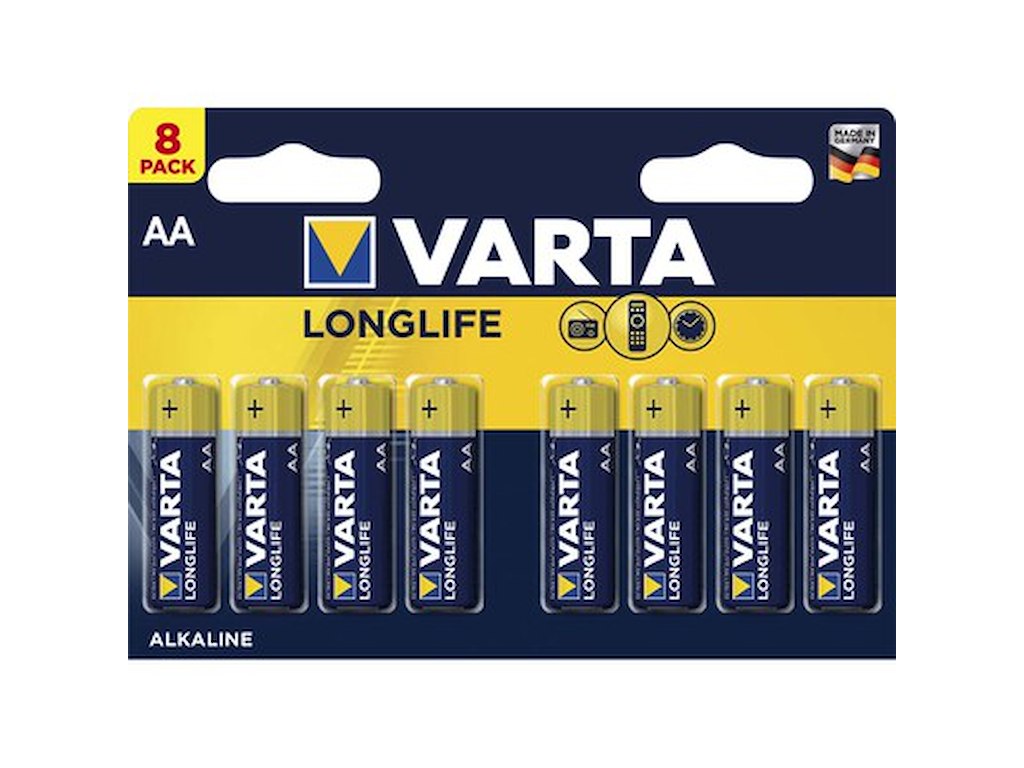 BATTERI VARTA LONGLIFE POWER AA 8 STK.  