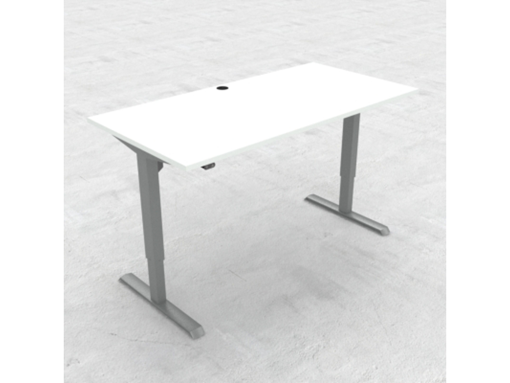 HÆVE/SÆNKEBORD HVID MED ALU STEL 160X80CM 501-33 7S152 160-80S3 WM