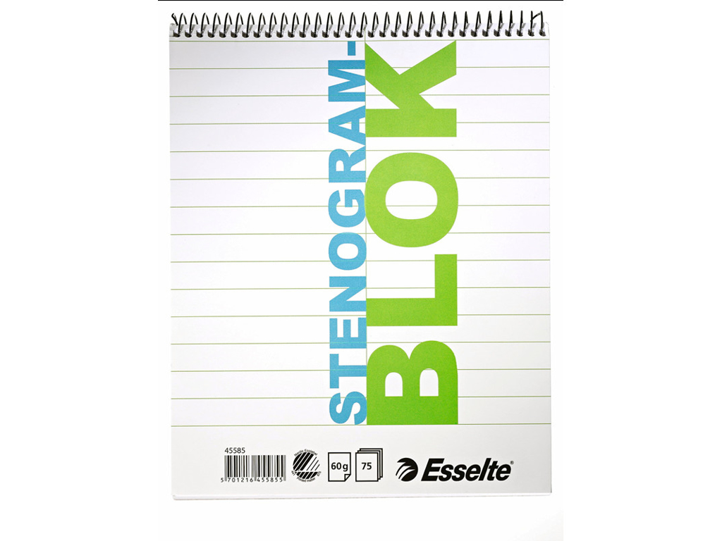 BLOK UNIVERSALBLOK HVID M.LINIER OG SPIRALRYG 45585