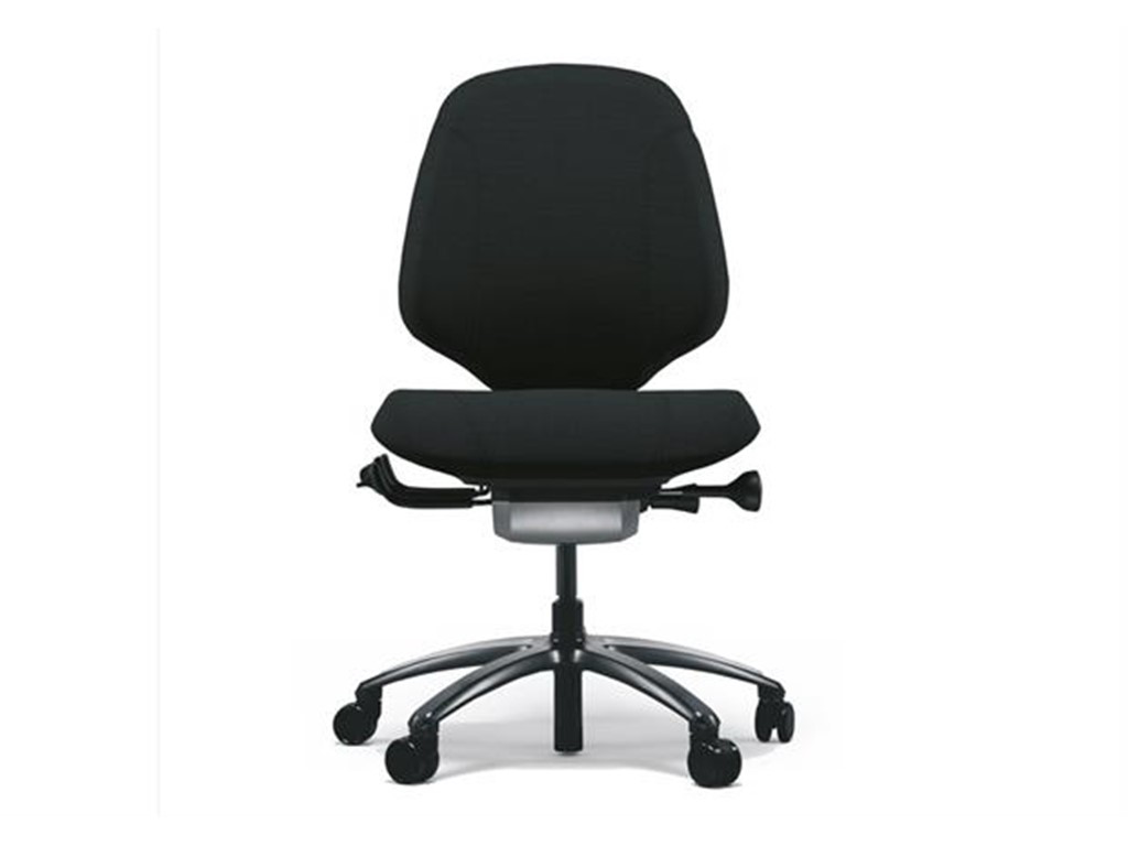 KONTORSTOL RH MEREO 200 MED  SORT SELECT STOF SC60999 OG ALU STEL. GAS B. 8111. 10 ÅRS