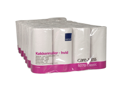 KØKKENRULLE ABENA CARE-NESS CLASSIC, 2-LAGS, 17,85MX22,4CM, 28RL. Ø11,5CM, HVID