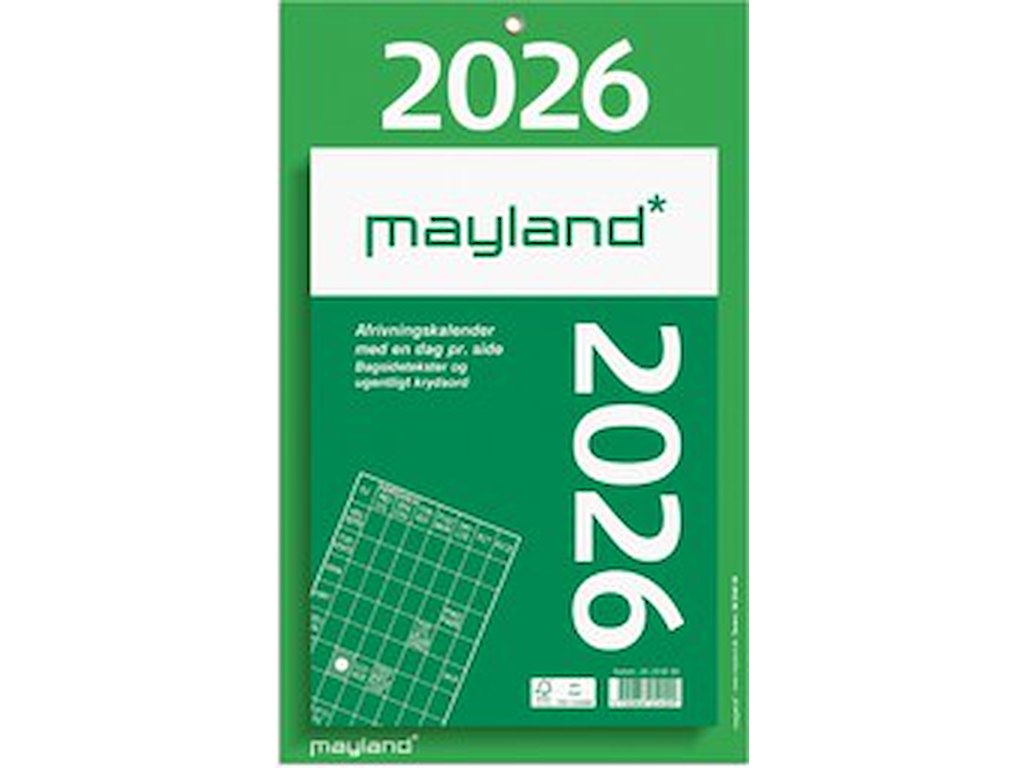 KALENDER MAYLAND 2026 26254000 KÆMPEAFRIVNINGSKALENDER MED BAGSIDETEKST 165X235MM
