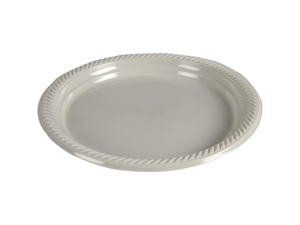 TALLERKEN PP Ø26CM FLAD LYSEGRÅ FLERGANGS PK. A 25 STK. INGEN AFGIFT