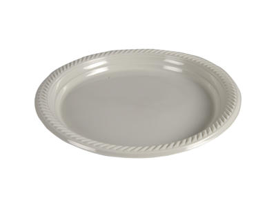 TALLERKEN PP Ø26CM FLAD LYSEGRÅ FLERGANGS PK. A 25 STK. INGEN AFGIFT